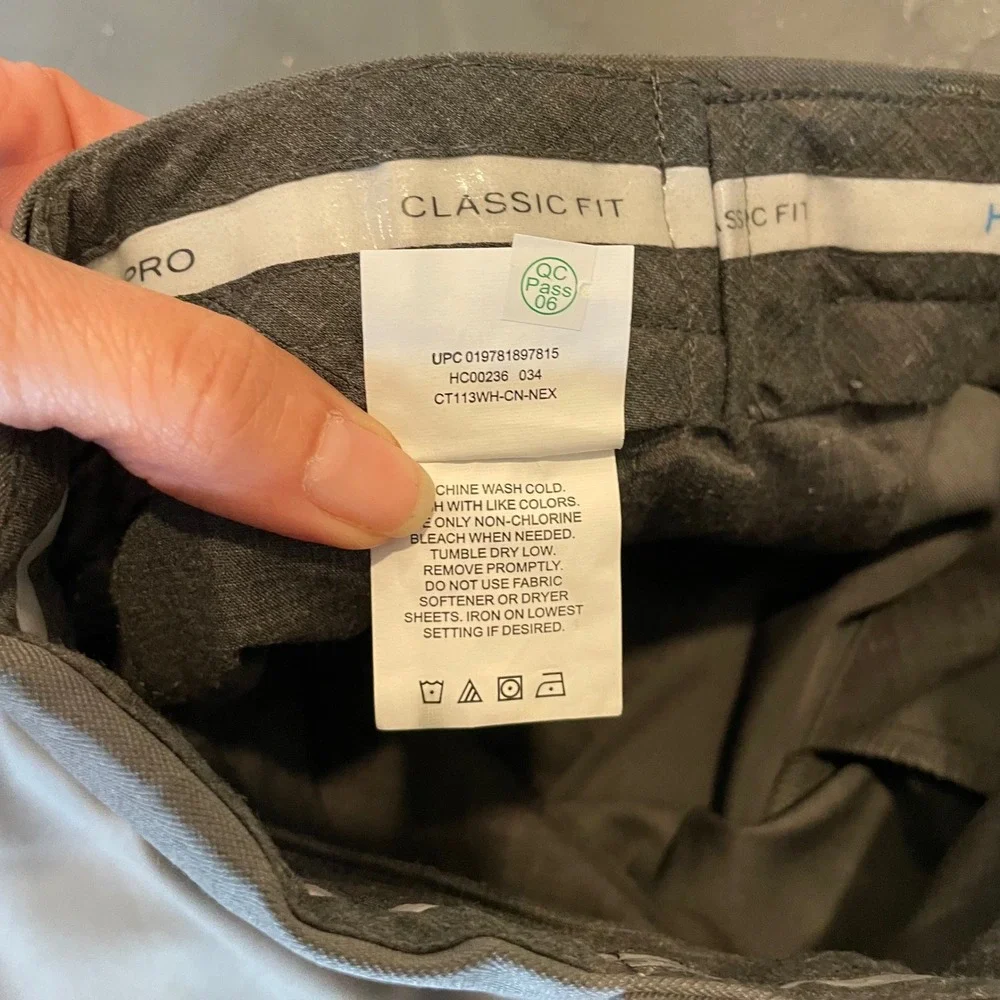 Haggar Cool 18 Pro Classic Fit Dress Pants Mens 38x29 Heather Grey HC00236 NWT